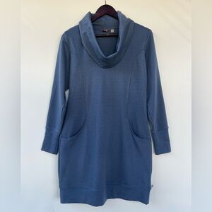 Merrell Womens Cowl Neck Long Sleeve Casual Dress Size M‎ Blue Pockets